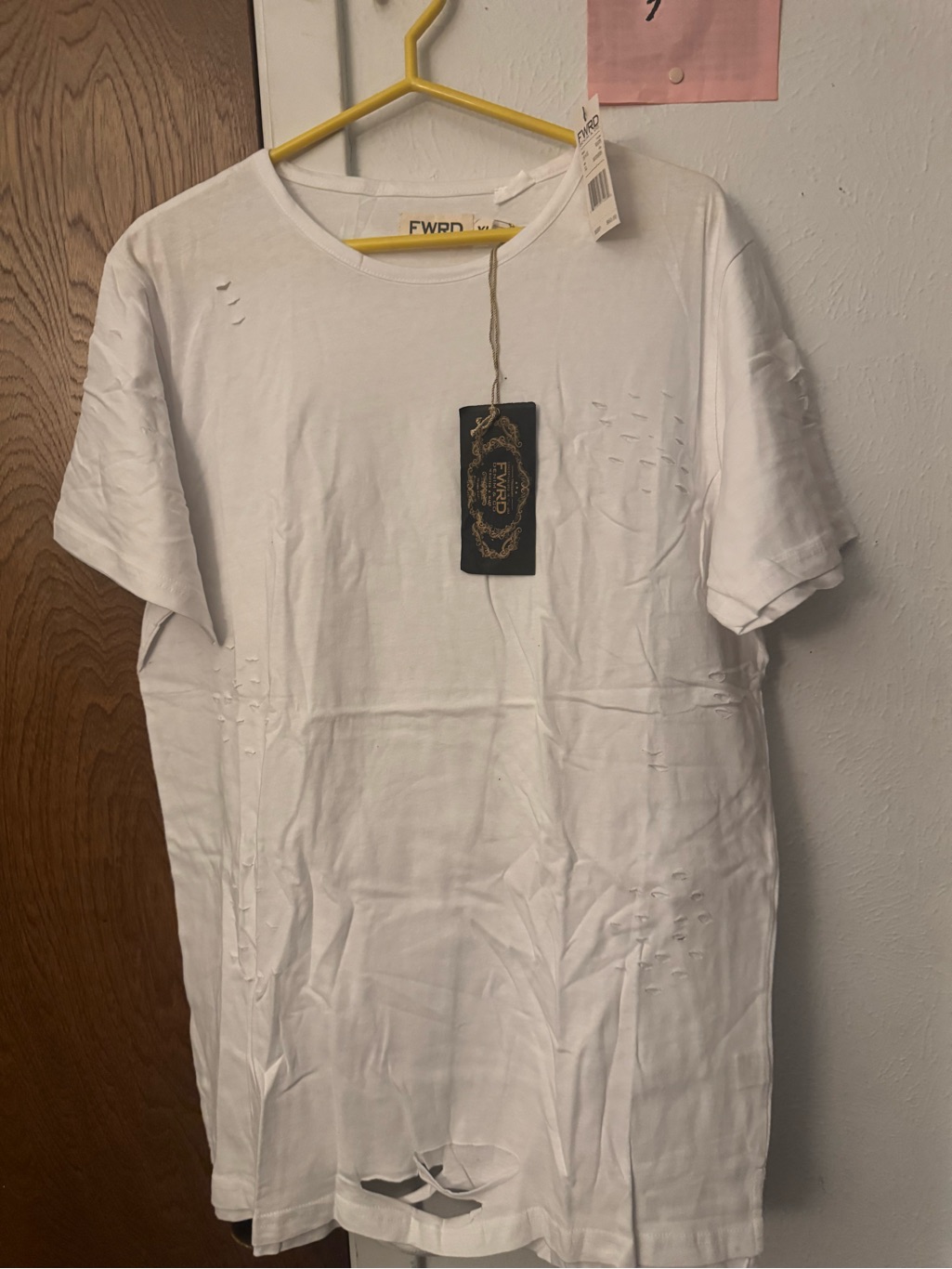 Fwrd White ShortSleeve Distressed Crew Tee